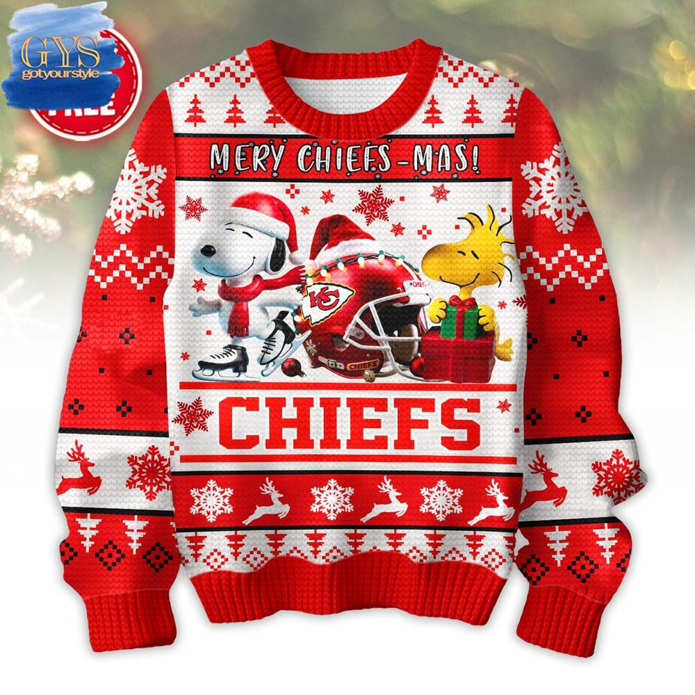 Merry Chiefs-Mas Kansas City Christmas Ugly Sweater , Cozy Soft Unisex Pullover SW0601