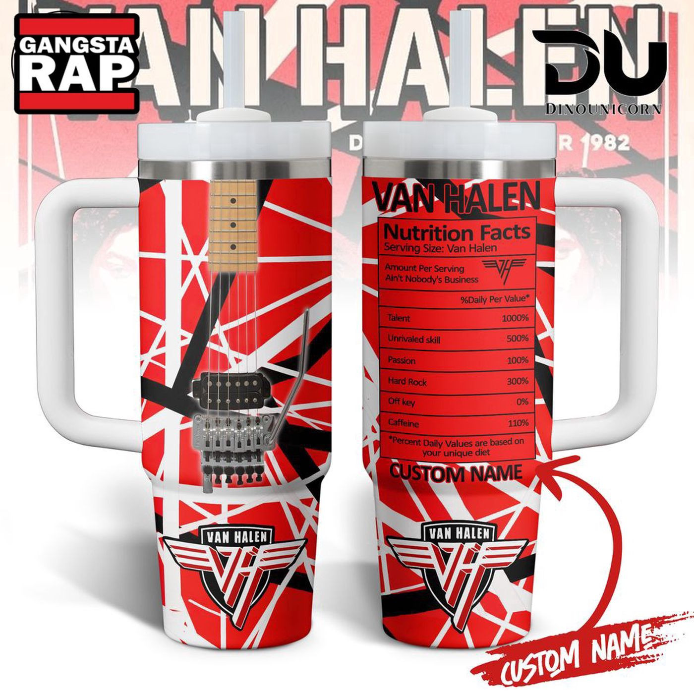 Rock Your Drinks with Van Halen Custom Stanley Tumbler - 40oz Limited Edition 0501TB40