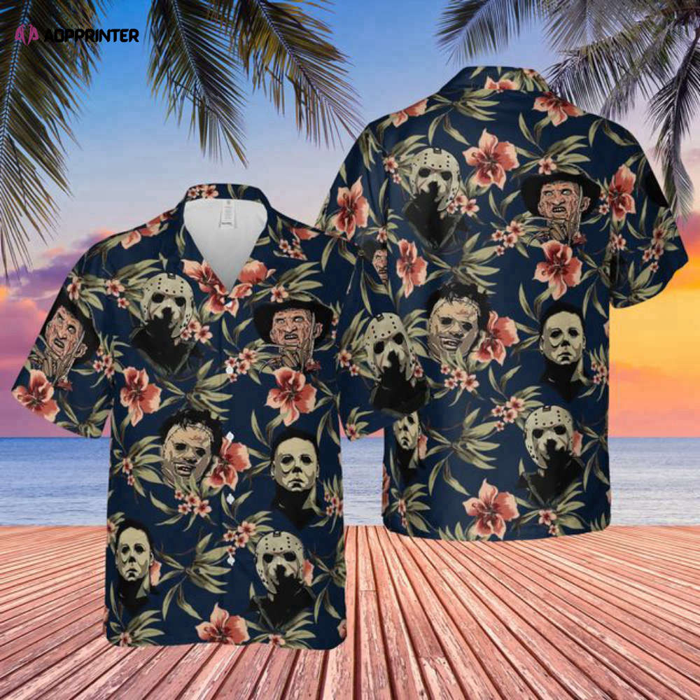 Horror Halloween 3D Hawaiian Shirt, Horror Tropical Button Shirt, Horror Hawaii Shirt HW0601