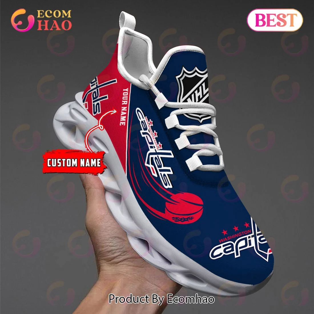 Custom Name Washington Capitals Max Soul Shoes, Sneakers  Unisex sneakers MS0601