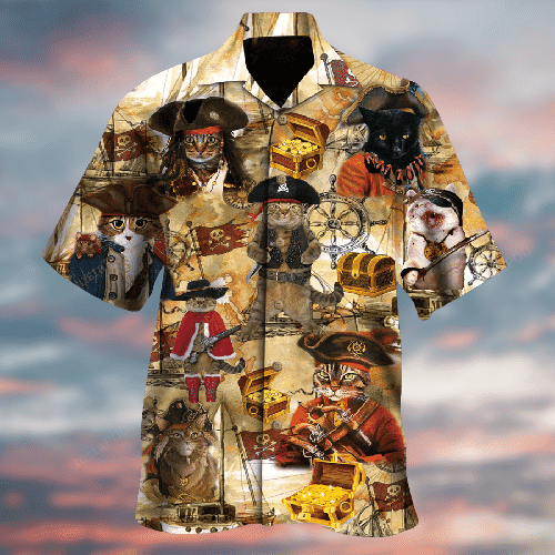 A Treasure Hunting Cat Hawaiian Shirt, Gift For Men And Women HW0601