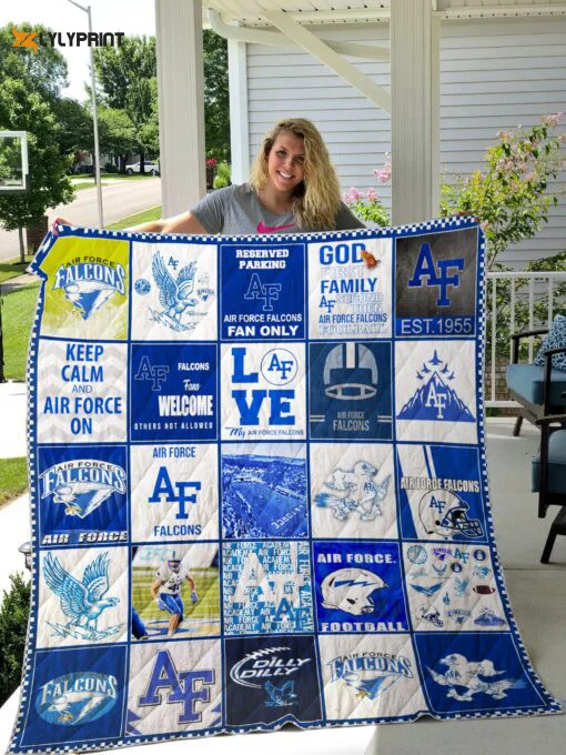 Air Force Falcons Quilt Blanket For Fans Home Decor Gift , Soft Quilt, King Size, All Season Cozy Quilt QB0901