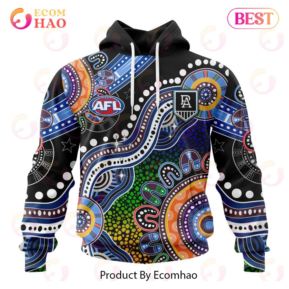 AFL Port Adelaide Football Club Special Indigenous Design 3D Hoodie, Zip Hoodie, Man - Women, Warm, Premium Quality HZ0501