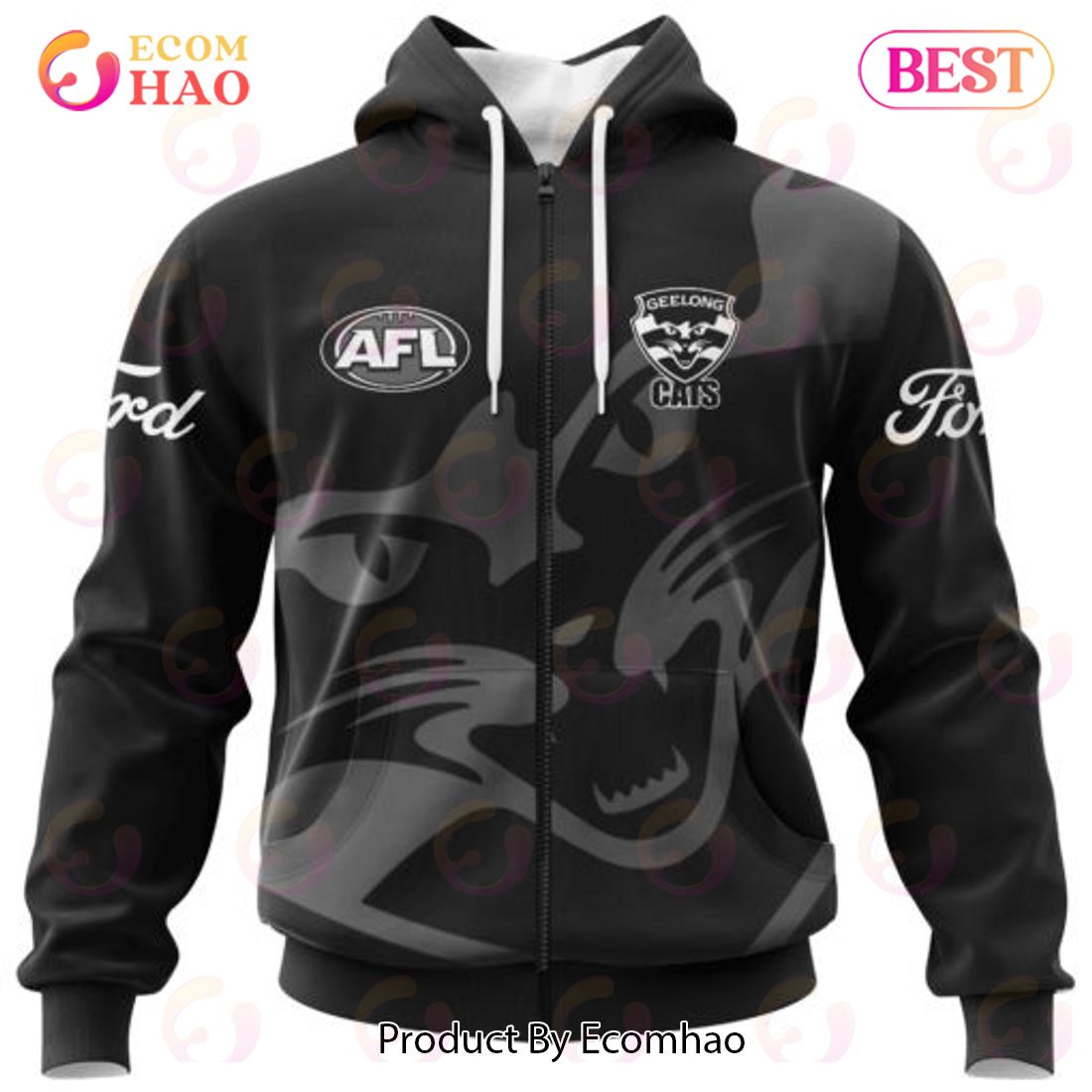 AFL Geelong Cats Special Monochrome Design 3D Hoodie, Zip Hoodie, Man - Women, Warm, Premium Quality HZ0501