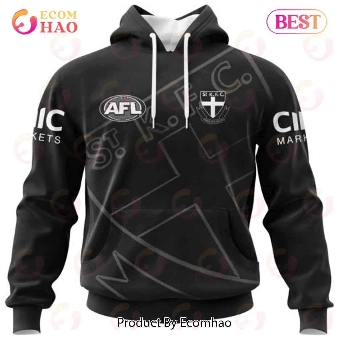 AFL St Kilda Football Club Special Monochrome Design 3D Hoodie, Zip Hoodie, Man - Women, Warm, Premium Quality HZ0501