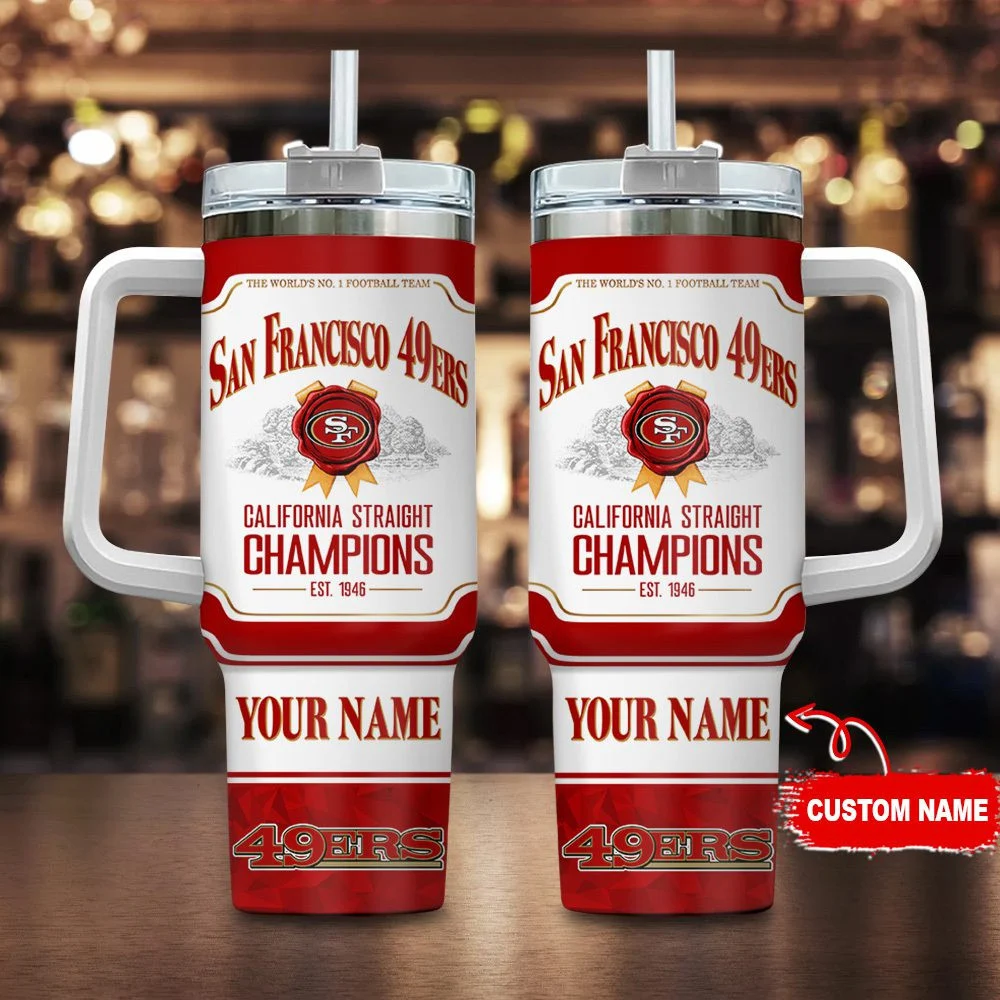 San Francisco 49ers Personalized Jim Beam 40oz Stanley Tumbler The Ultimate Gift for Fans 0501TB40