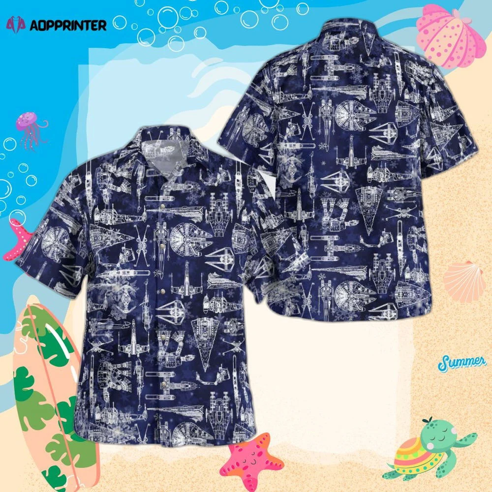 Star Wars Spaceship Blue Hawaiian Shirt Summer 2023 Hot HW0601