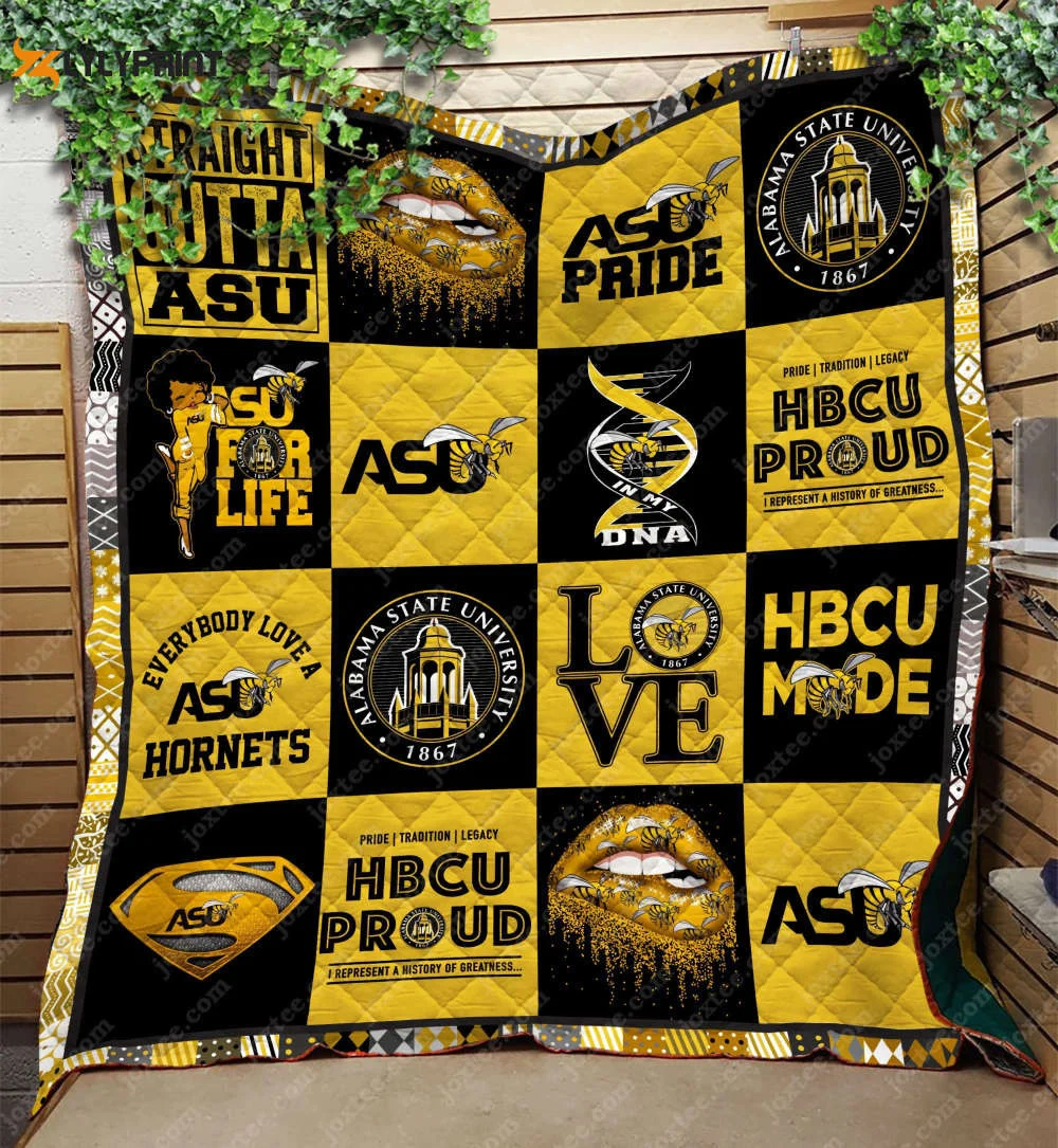 Alabama State Hornets 1 Quilt Blanket For Fans Home Decor Gift , Soft Quilt, King Size, All Season Cozy Quilt QB0901