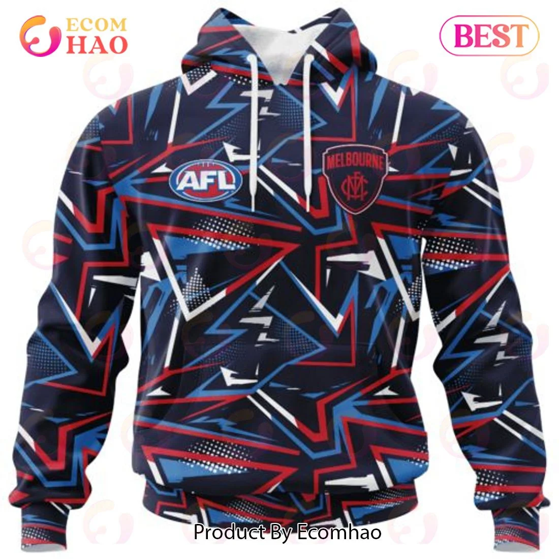 AFL Melbourne Football Club Special Abstract Design Hoodie, Zip Hoodie, Man - Women, Warm, Premium Quality HZ0501