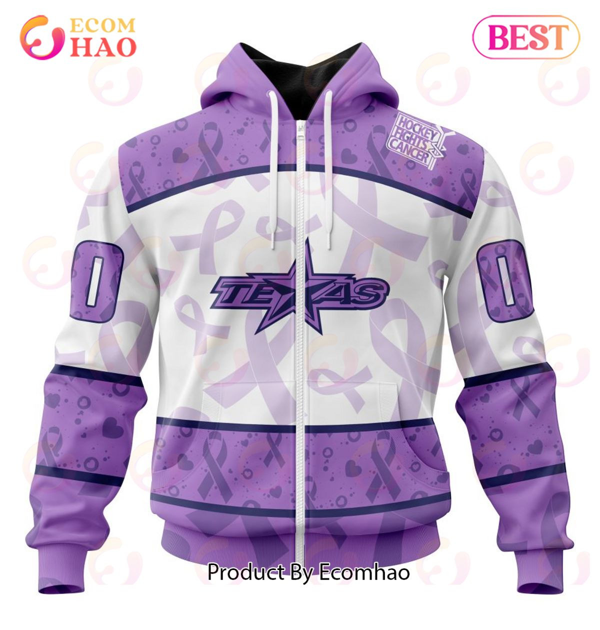 AHL Texas Stars Special Lavender Fight Cancer 3D Hoodie, Zip Hoodie, Man - Women, Warm, Premium Quality HZ0501