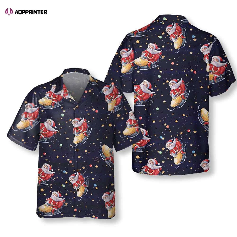 Santa Claus Riding Snowmobile Christmas Hawaiian Shirt HW0601