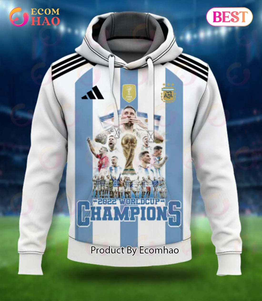Congratulations Lionel Messi and Argentina Winning the World Cup 2022 3D Hoodie, Zip Hoodie, Man - Women, Warm, Premium Quality HZ0501