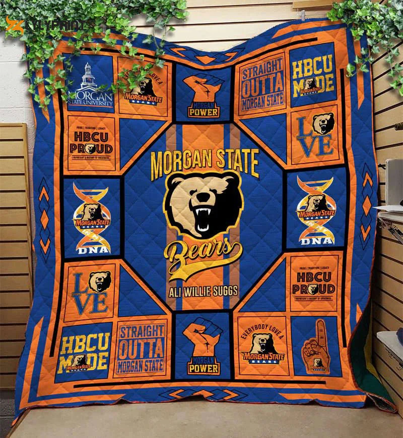 Morgan State University Bears Quilt Blanket For Fans Home Decor Gift ,  Soft Quilt, King Size, All Season Cozy Quilt QB0901