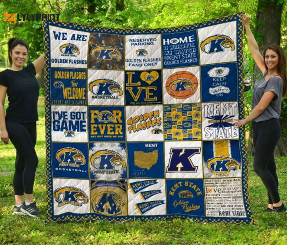 Kent State Golden Flashes 1 Quilt Blanket For Fans Home Decor Gift , Soft Quilt, King Size, All Season Cozy Quilt QB0901